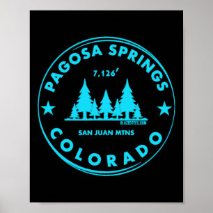 Póster Pagosa Springs Colorado Mountain Town - Bluebird D