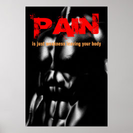 Póster Pain Bodybuilding Fitness Inspirador