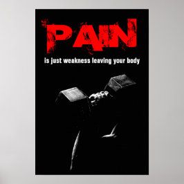 Póster Pain Bodybuilding Fitness Inspirador Dumbell