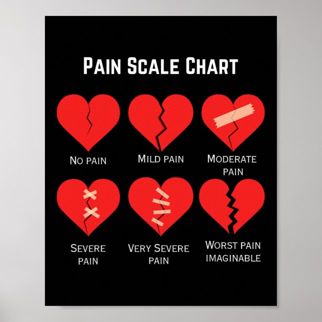 Póster Pain Scale Chart Design For Funny Valentine's Day  (Frente)