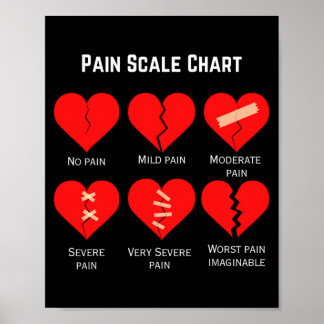 Póster Pain Scale Chart Design For Funny Valentines Day
