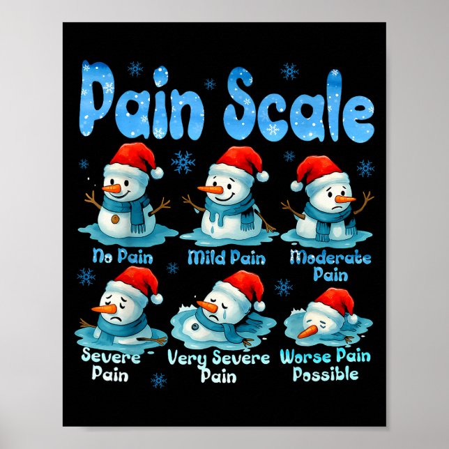 Póster Pain Scale Snowman Healthcare Worker Pain Essment  (Frente)