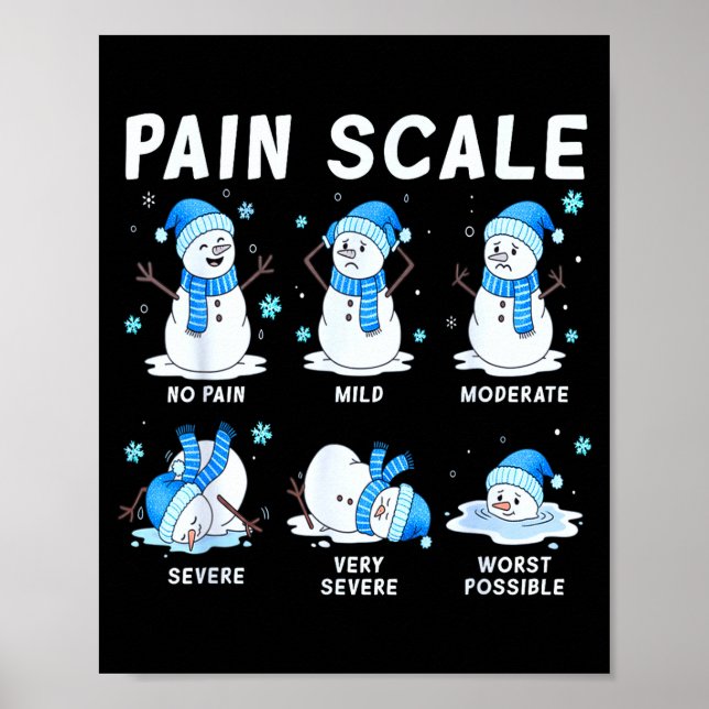 Póster Pain Scale Snowman Nurse Christmas Xmas Snow Pajam (Frente)