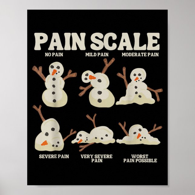 Póster Pain Scale Snowman Nurse Christmas Xmas Snow Pajam (Frente)
