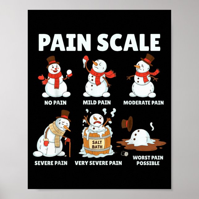 Póster Pain Scale Snowman Xmas Funny Nurse Christmas Icu  (Frente)