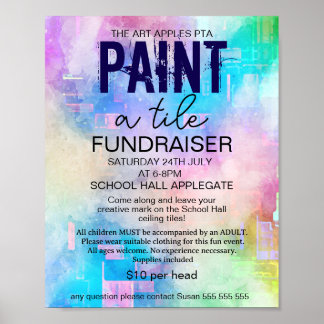 Póster Paint a tile fundraiser PTA PTO