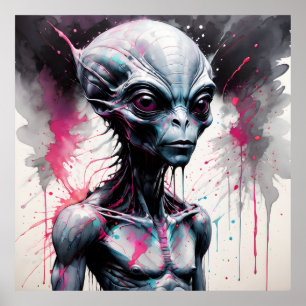 Póster Paint Alien Splash