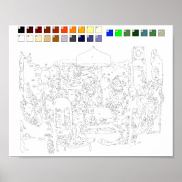 Póster Paint By Numbers Poster: Dogs Playing Poker Poster