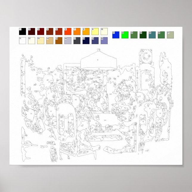 Póster Paint By Numbers Poster: Dogs Playing Poker Poster (Frente)