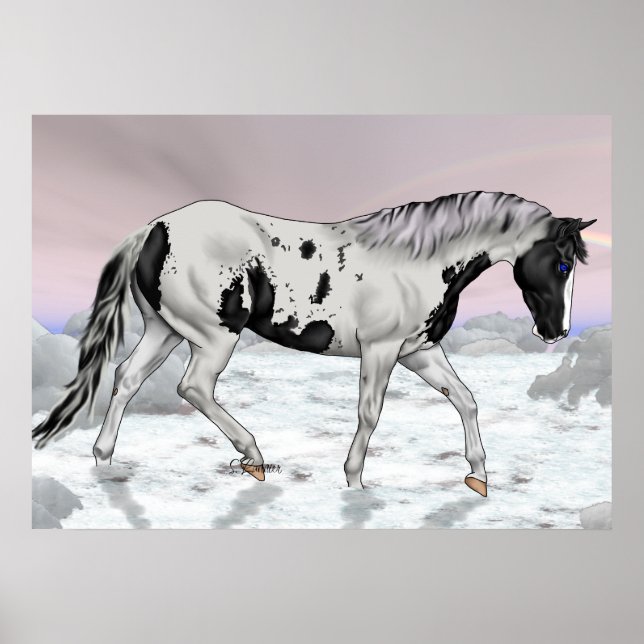 Póster Paint Horse Mystical Cloued Landscape (Frente)