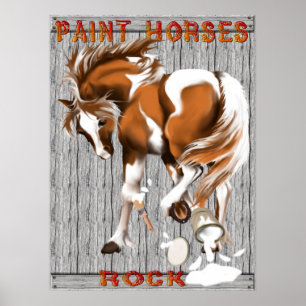 Póster Paint Horses Rock poster