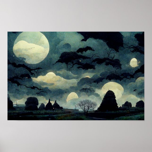 Póster Paintaje de Halloween espeluznante (Frente)