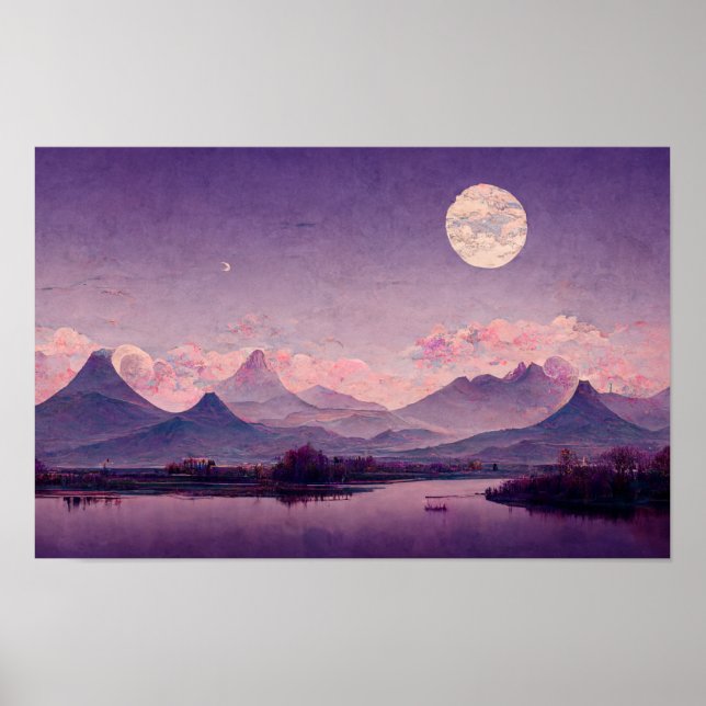 Póster Paintaje paisajístico asiático (Frente)