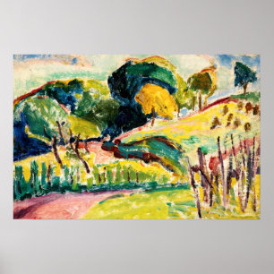 Póster Paintaje paisajístico colorido