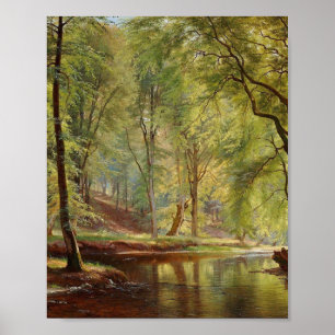 Póster Paintaje paisajístico de Aagaard Forest Stream