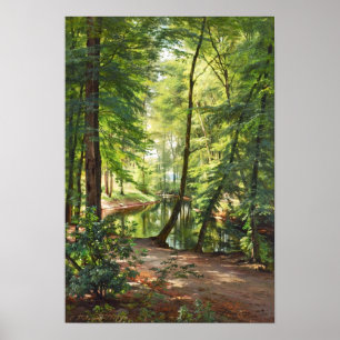 Póster Paintaje paisajístico de Aagaard Forest Stream