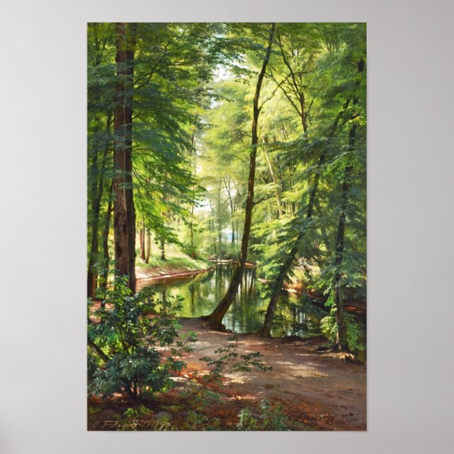 Póster Paintaje paisajístico de Aagaard Forest Stream (Frente)