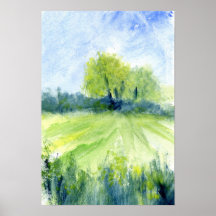 Paintaje paisajístico de acuarela