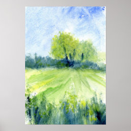 Póster Paintaje paisajístico de acuarela