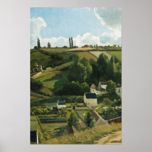 Póster Paintaje paisajístico de aldeas antiguas