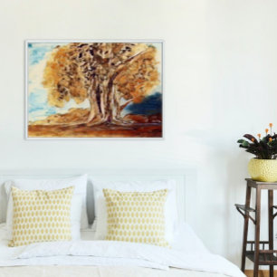 Póster Paintaje paisajístico de árboles de selva selvátic