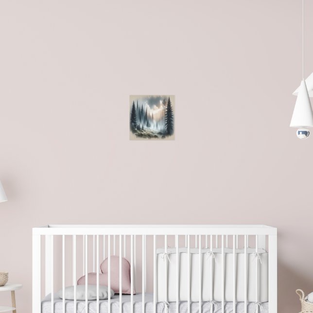 Póster Paintaje paisajístico de árboles frugícolas forest (Guardería 2)