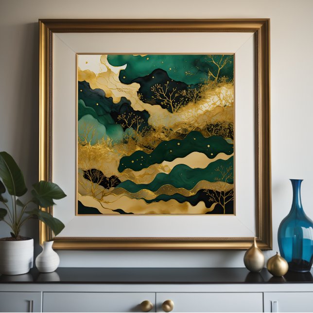 Póster Paintaje paisajístico de color de agua Resumen Ver (Subido por el creador)