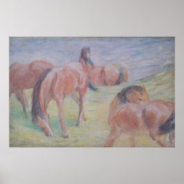 Póster Paintaje paisajístico de los caballos