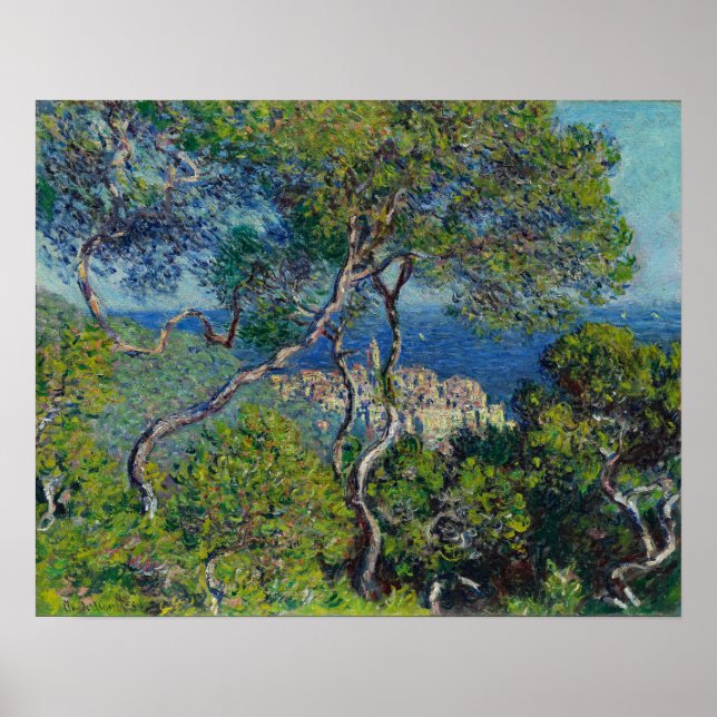 Póster Paintaje paisajístico de Monet Bordighera Italia (Frente)