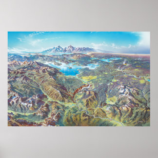 Póster Paintaje paisajístico del Parque Nacional Yellowst