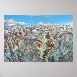 Póster Paintaje paisajístico del Parque Nacional Yosemite