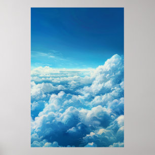 Póster Paintaje paisajístico sereno - cielo azul, nubes b