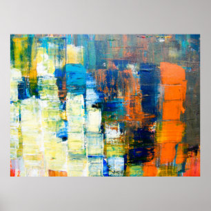 Póster Painted canvas texture. Red and blue shading on ca