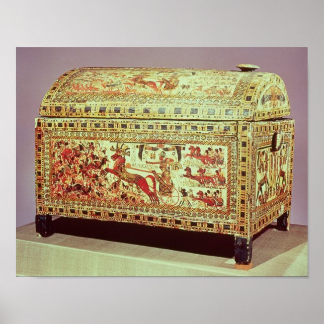 Póster Painted chest depicting king on chariot (Frente)