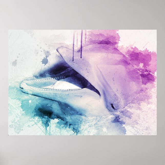 Póster Painted dolphin art (Frente)