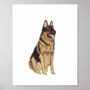 Póster Painted German Shepard Portrait