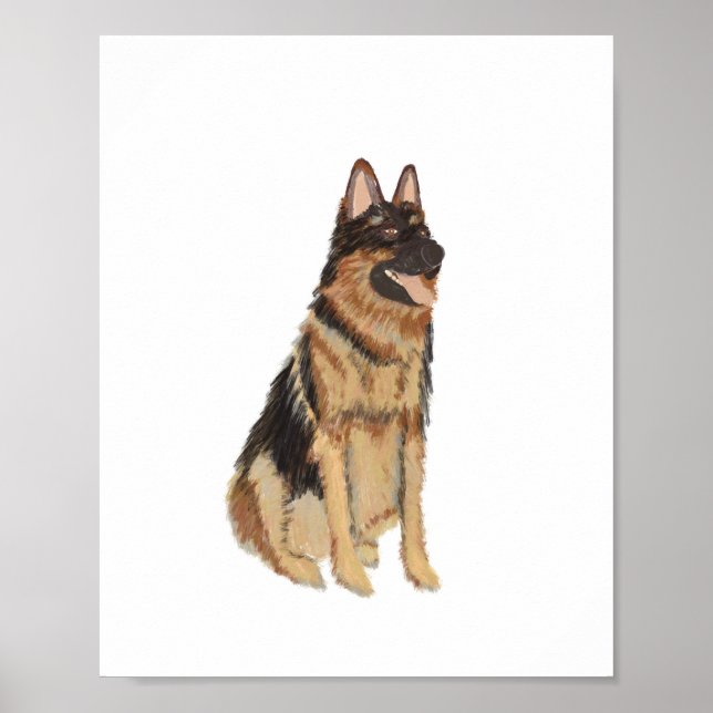 Póster Painted German Shepard Portrait (Frente)