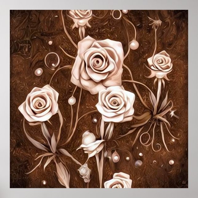 Póster Painted Sepia Roses (Frente)