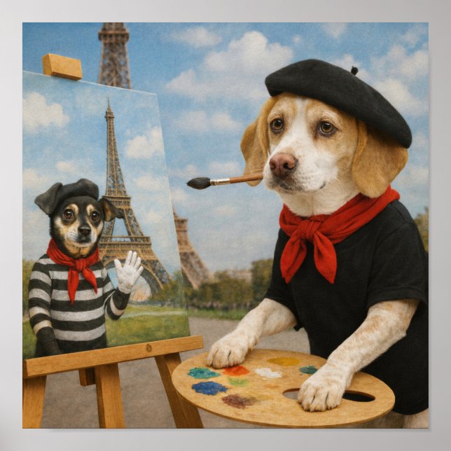 Póster "Painting in Paris" (Frente)