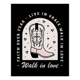 Póster País cristiano chica faith cita a cowgirl negro