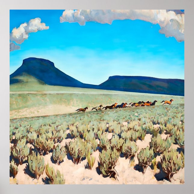 Póster "País de caballo salvaje" por Maynard Dixon (Frente)