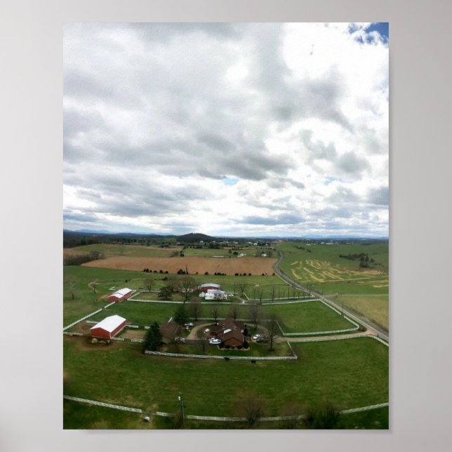 Póster País de Caballos Desde Arriba (Frente)