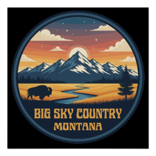 Póster País de Cielo Grande Montana