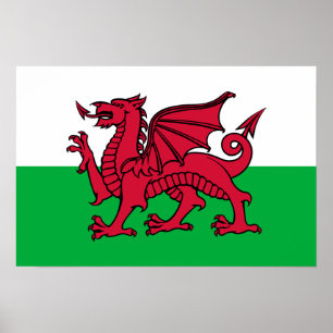 Póster País de Gales - bandera Galés