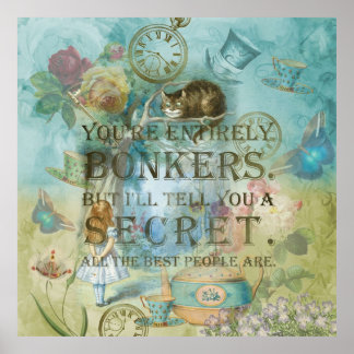 Póster País de las Maravillas - Cita de los Bonkers - Ali