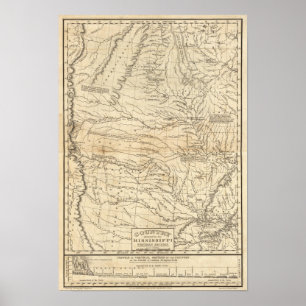 Póster País drenado por la Sección Occidental de Misisipi