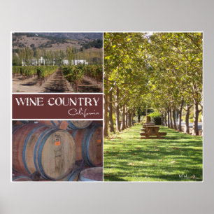 Póster País vinícola, California