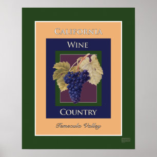 Póster País vinícola de California, Temecula Valley