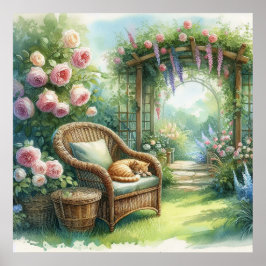 Póster Paisaje 1 de la retirada de los jardines