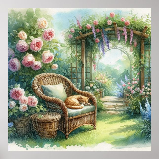 Póster Paisaje 1 de la retirada de los jardines (Frente)